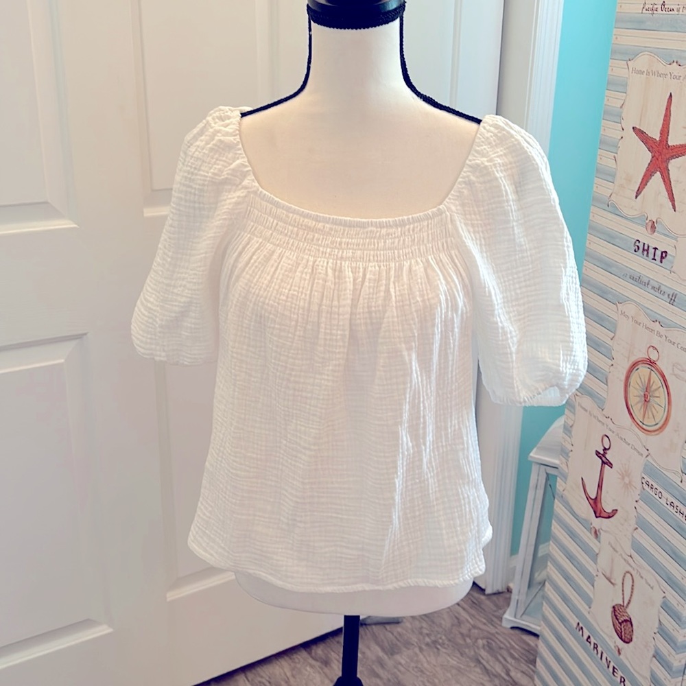 Sanctury - white puffy sleeve shirt- size XS